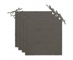 vidaXL Cojines para sillas de jardín 4 unidades antracita 40x40x3 cm
