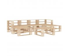 vidaXL Juego de muebles de palés para jardín 7 piezas de madera