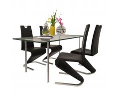 vidaXL Sillas de comedor 4 unidades cuero sintético negro