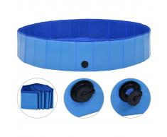 vidaXL Piscina para perros plegable PVC azul 160x30 cm