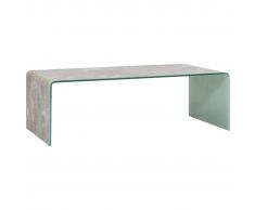 vidaXL Mesa de centro de vidrio templado marrón mármol 98x45x31 cm