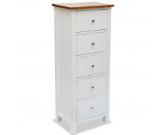 vidaXL Cajonera sinfonier de madera de roble maciza 45x32x115 cm