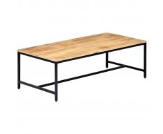 vidaXL Mesa de centro madera maciza de mango en bruto 120x60x40 cm