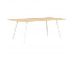 vidaXL Mesa de centro color roble y blanco 120x60x46 cm