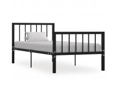 vidaXL Estructura de cama de metal negro 100x200 cm