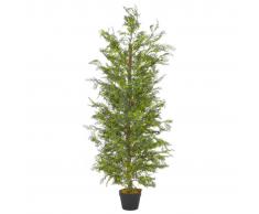 vidaXL Planta artificial árbol ciprés con macetero 150 cm verde