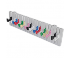 vidaXL Perchero para pared forma de teclado de piano 16 ganchos coloridos