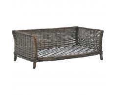 vidaXL Cesta para perros con cojín sauce natural gris 90x54x35 cm
