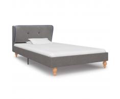 vidaXL Estructura de cama de tela gris claro 90x200 cm