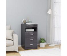 vidaXL Cajonera de aglomerado gris brillante 40x50x76 cm