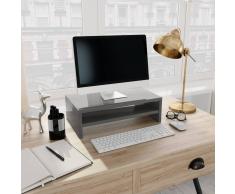 vidaXL Soporte para pantalla de aglomerado gris brillante 42x24x13 cm