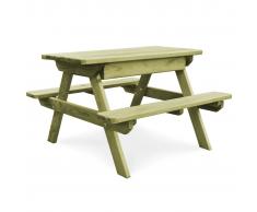 vidaXL Mesa de picnic con bancos madera de pino impregnada