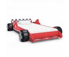 vidaXL Cama con forma de coche de carreras para niños 90x200 cm roja