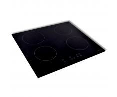 vidaXL Placa de inducción de vidrio 50340 con 4 quemadores