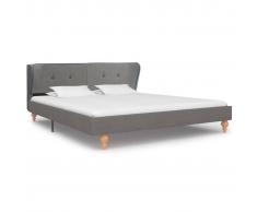 vidaXL Estructura de cama de tela gris claro 180x200 cm