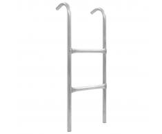 vidaXL Escalera de cama elástica de 2 peldaños acero plateado 82,5 cm