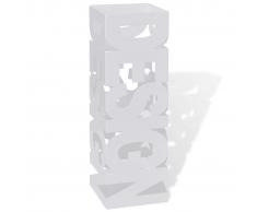vidaXL Paragüero cuadrado blanco de acero, 48.5 cm, guarda bastones