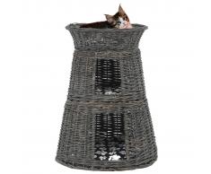 vidaXL Cestas de gatos 3 uds con cojines sauce natural gris 47x34x60cm
