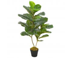 vidaXL Planta artificial ficus con macetero 90 cm verde