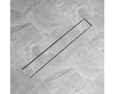 vidaXL Desagüe lineal de ducha 830x140 mm acero inoxidable