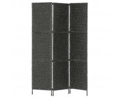 vidaXL Biombo divisor 3 paneles jacinto de agua negro 116x160 cm