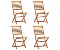 vidaXL Sillas plegables de jardín 4 unidades madera maciza de acacia