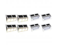 vidaXL Juego de lámparas solares 8 luces LED