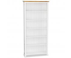 vidaXL Estantería de 6 niveles de madera maciza de roble 80x30x170 cm