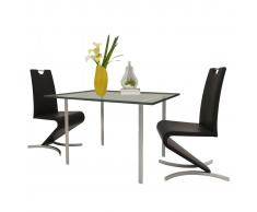vidaXL Sillas de comedor 2 unidades cuero sintético negro