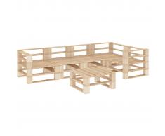 vidaXL Juego de muebles de palés para jardín 6 piezas de madera