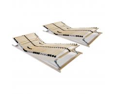 vidaXL Somieres de cama 2 uds con 28 láminas 7 zonas 70x200 cm