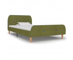 vidaXL Estructura de cama de tela verde 90x200 cm