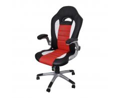 vidaXL Silla De Oficina De Cuero Diseño Moderno Rojo