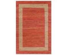 vidaXL Alfombra hecha a mano de yute roja 80x160 cm
