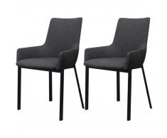 vidaXL Sillas de comedor 2 unidades tela gris oscuro