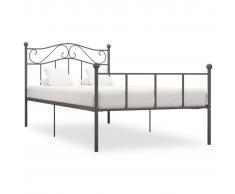 vidaXL Estructura de cama de metal gris 90x200 cm