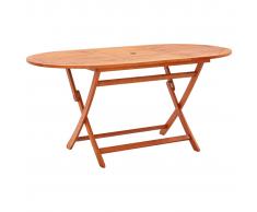 vidaXL Mesa de jardín plegable madera maciza de eucalipto 160x85x74 cm