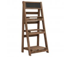 vidaXL Soporte para plantas de 3 niveles y pizarra madera maciza abeto