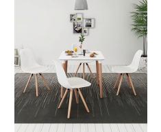 vidaXL Conjunto de mesa de comedor y sillas 5 piezas blanco