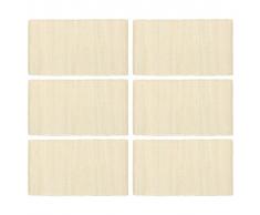 vidaXL Mantel individual 6 uds Chindi liso algodón color crema 30x45cm
