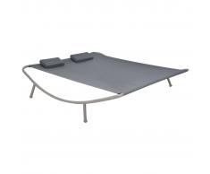 vidaXL Tumbona doble de exterior de acero 200x173x45 cm antracita
