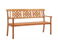 vidaXL Banco de jardín 3 plazas madera maciza de eucalipto 150 cm