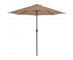 vidaXL Sombrilla jardín semicircular palo aluminio 270x135cm gris topo