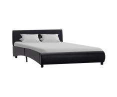 vidaXL Estructura de cama de cuero sintético negro 120x200 cm