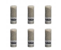Bolsius Vela Del Pilar Rústica 190 x 68 mm 6 Piezas Guijarro Gris