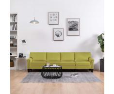 vidaXL Sofá de 4 plazas de tela verde