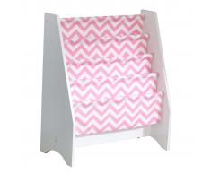KidKraft Librería infantil de tela rosa y blanco 60,96x29,85x71,12 cm