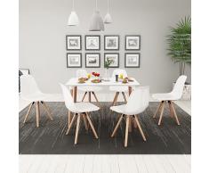 vidaXL Conjunto de mesa de comedor y sillas 7 uds blanco