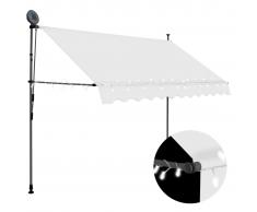 vidaXL Toldo manual retráctil con LED color crema 300 cm