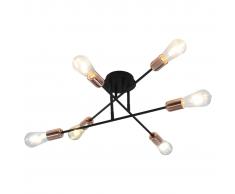 vidaXL Lámparas de techo con bombillas filamento 2 W negro y cobre E27